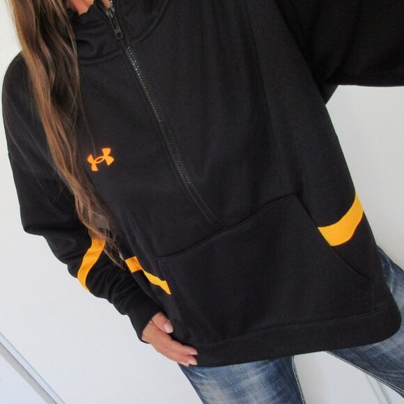 Under Armour Tops - 🌸SOLD🌸 New UNDER ARMOUR Hoodie Size XXL Black Sweatshirt Storm